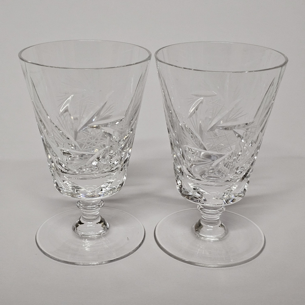 2 × 4.25" Pinwheel Crystal Wine Goblet